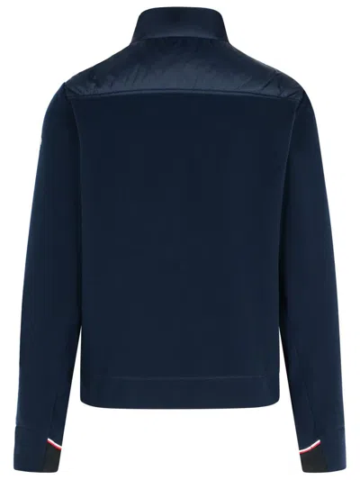 Moncler Grenoble Quilted Zip Up Cardigan In Navy Blu In Blue
