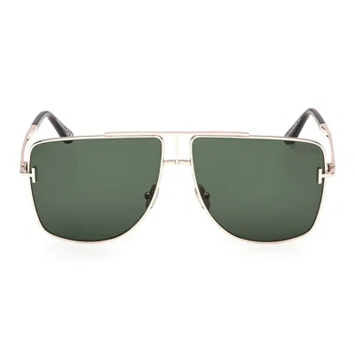 Tom Ford Eyewear Aviator Frame Sunglasses In Green