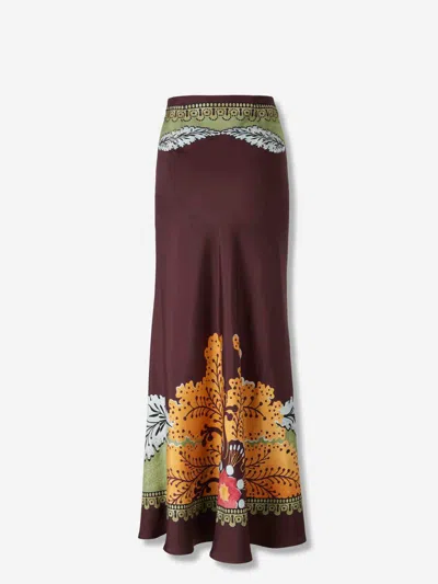 La Doublej Floral Maxi Skirt In Brown
