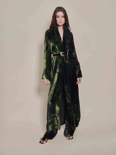 Johanna Ortiz Palm-tree Print Trousers In Black