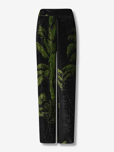Johanna Ortiz Palm-tree Print Trousers In Black