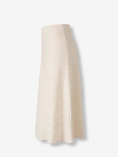 Zimmermann Hypnotic Beaded Midi Skirt In Pink