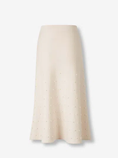Zimmermann Hypnotic Beaded Midi Skirt In Pink