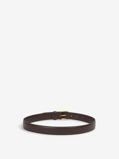 The Row Leather Belt In Brown
