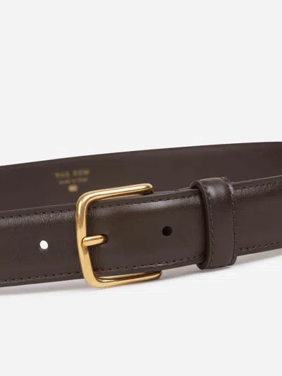 The Row Leather Belt In Brown