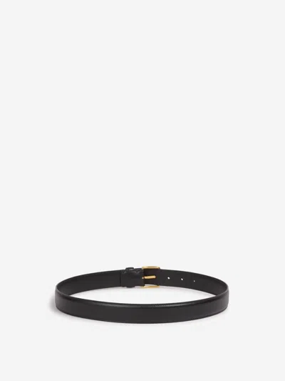 The Row Leather Belt In Black