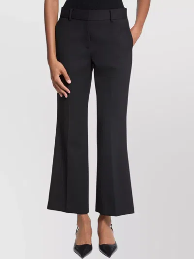 Michael Kors Collection Haylee Stretch Virgin Wool Blend Flare Leg Pants In Black