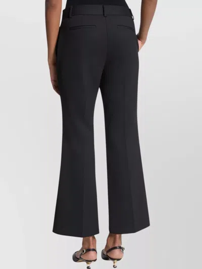 Michael Kors Collection Haylee Stretch Virgin Wool Blend Flare Leg Pants In Black