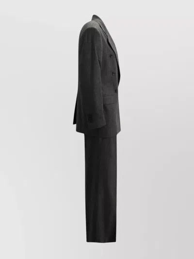 Tagliatore Tailored Suit With Flap Pockets And Notch Lapel In Black