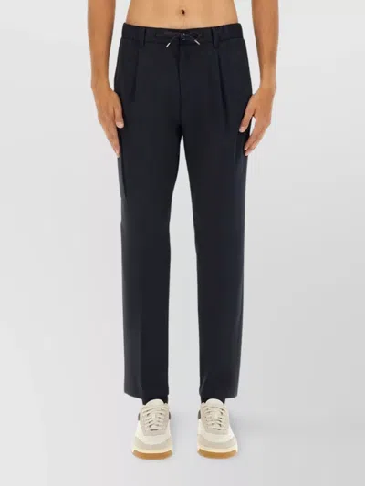 Herno Straight Leg Cargo Trousers And Pockets In Black