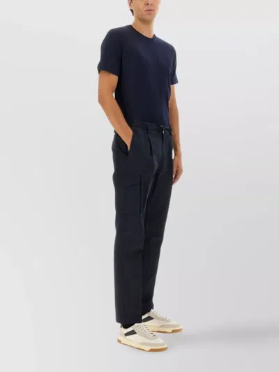 Herno Straight Leg Cargo Trousers And Pockets In Black
