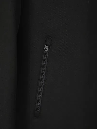 Herno Long Scuba Jacket With Hood And Side Zip Pockets In Black