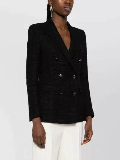 Tagliatore Double-breasted Jacket Featuring Button Detailing In Black