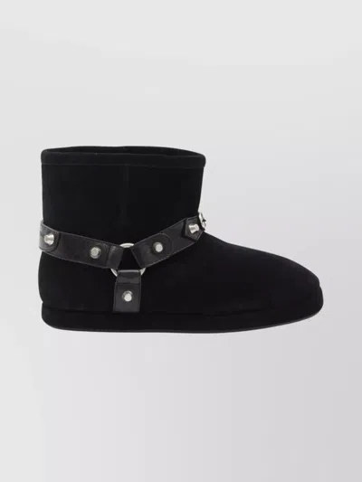 Balenciaga Women Leather And Wool Alaska Soft Bootie Boots In Black