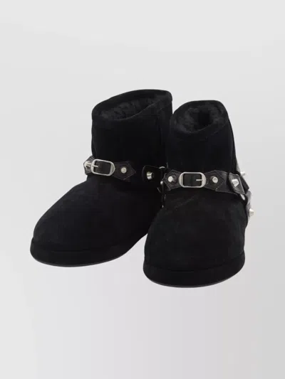 Balenciaga Women Leather And Wool Alaska Soft Bootie Boots In Black
