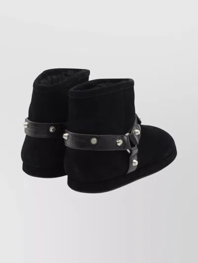 Balenciaga Women Leather And Wool Alaska Soft Bootie Boots In Black