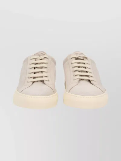 Common Projects Low-top Suede Sneakers Rubber Sole In Neutral