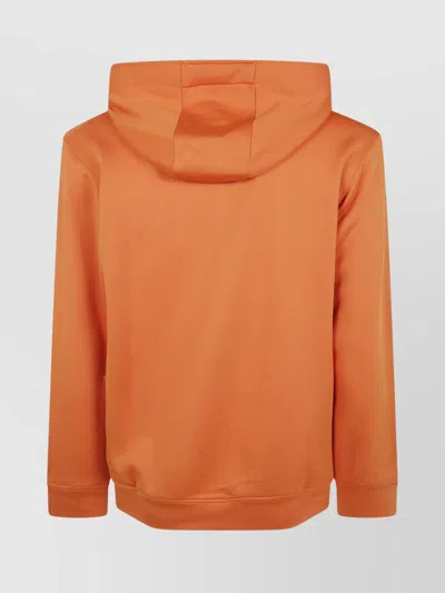 Comme Des Garçons Hooded Knit Sweatshirt Drawstring Detail In Orange
