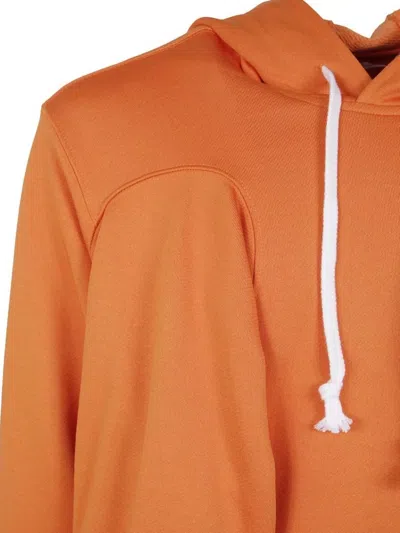 Comme Des Garçons Hooded Knit Sweatshirt Drawstring Detail In Orange