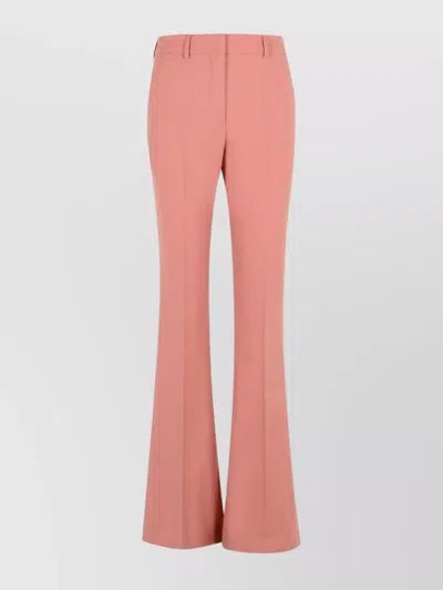 Sportmax Febe Flared Trousers In Stretch Wool Twill In Pink