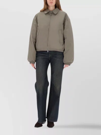 Our Legacy Boxy Oversized Sports Jacket With Elasticated Hem In Gray