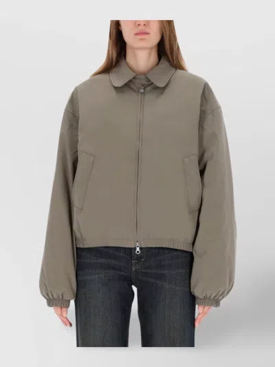 Our Legacy Boxy Oversized Sports Jacket With Elasticated Hem In Gray