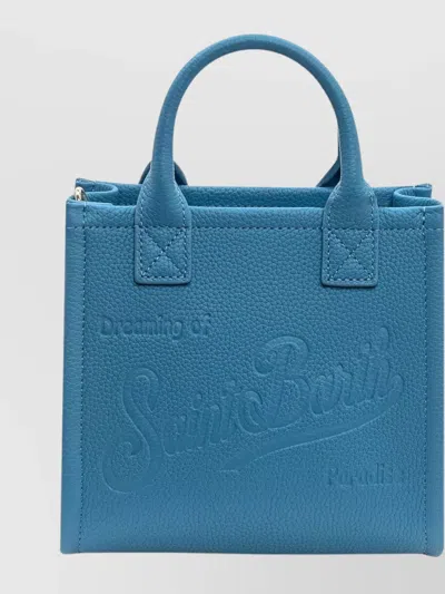 Mc2 Saint Barth Square Mini Bag Detachable Shoulder Strap In Blue