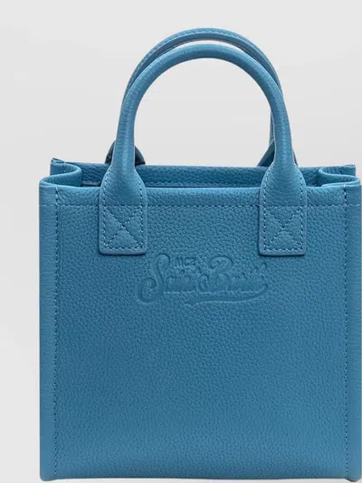 Mc2 Saint Barth Square Mini Bag Detachable Shoulder Strap In Blue