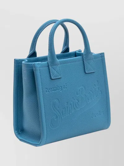 Mc2 Saint Barth Square Mini Bag Detachable Shoulder Strap In Blue