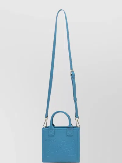 Mc2 Saint Barth Square Mini Bag Detachable Shoulder Strap In Blue
