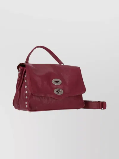 Zanellato Structured Shoulder Bag Featuring Top Handle In Burgundy
