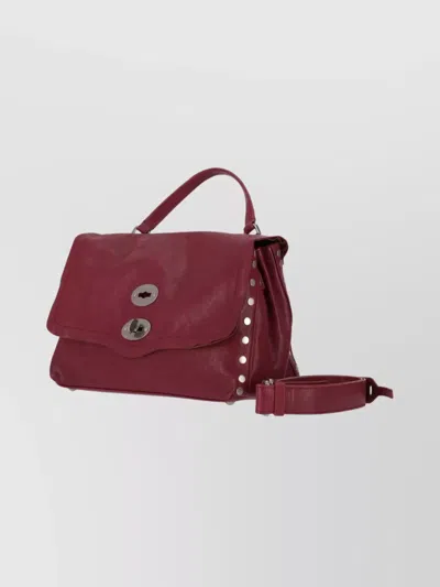 Zanellato Structured Shoulder Bag Featuring Top Handle In Burgundy