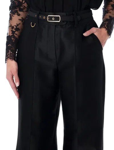 Zimmermann Pantalone A Zampa Hypnotic In Misto Lana Nera Donna In Black