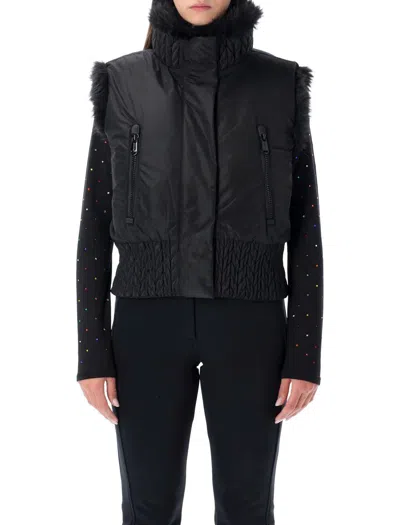Goldbergh Dahlia Reversible Faux Fur Bodywarmer In Black