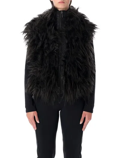 Goldbergh Yara Reversible Faux-fur Hooded Gilet In Black