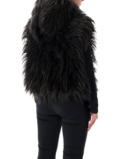 Goldbergh Yara Reversible Faux-fur Hooded Gilet In Black