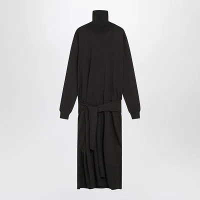 Lemaire Women Wool Blend Knit Dress In Black