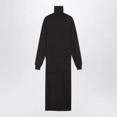 Lemaire Women Wool Blend Knit Dress In Black