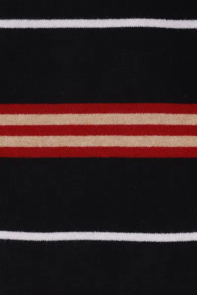 Guest In Residence Black Cashmere Rugby Sweater With Striped Pattern In Black