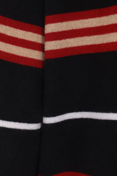 Guest In Residence Black Cashmere Rugby Sweater With Striped Pattern In Black