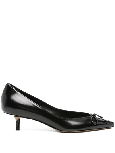 Jacquemus Pointed Toe Pumps Bow Detail In Black