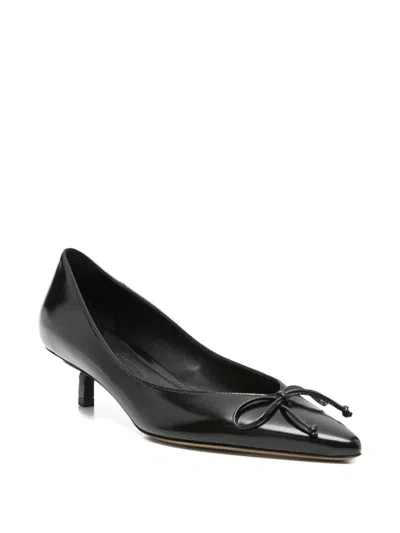 Jacquemus Pointed Toe Pumps Bow Detail In Black