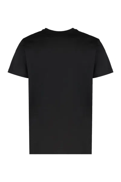 Moncler Crewneck T Shirt Featuring Multiple Patches In Black