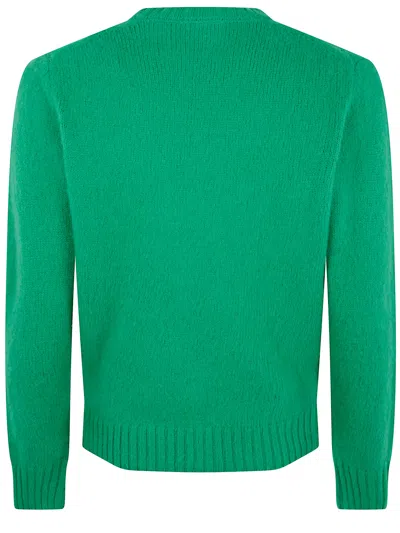 Aspesi "classic" Round Neck Sweater In Green
