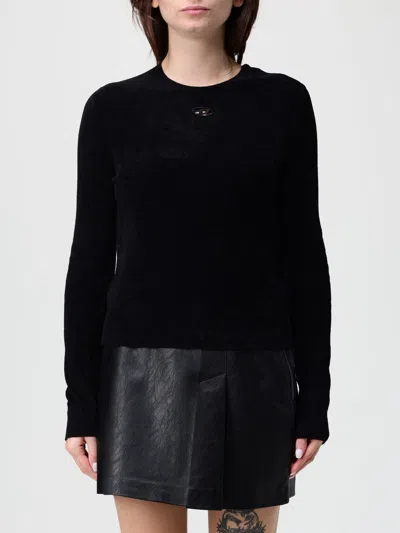 Diesel Wool Jumper With Cut-out Logo In Black