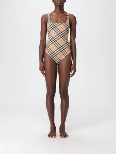 Burberry Women Check Swimsuit In Multi