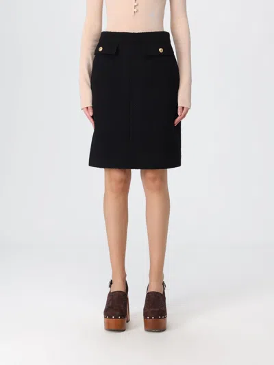 Chloé Boucl Wool Skirt In Black