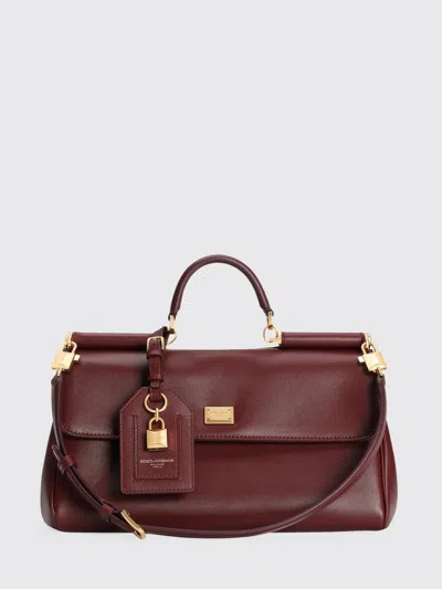 Dolce & Gabbana Leather My Sicily Bag In Burgundy