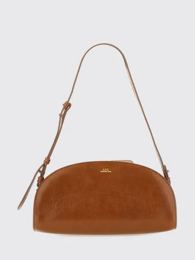 Apc Structured Shoulder Bag Adjustable Strap In Brown