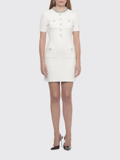 Self-portrait Embellished Button-detailed Mini Dress In Neutral